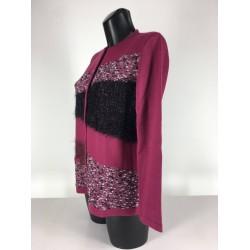 Cardigan Laine Pourpre