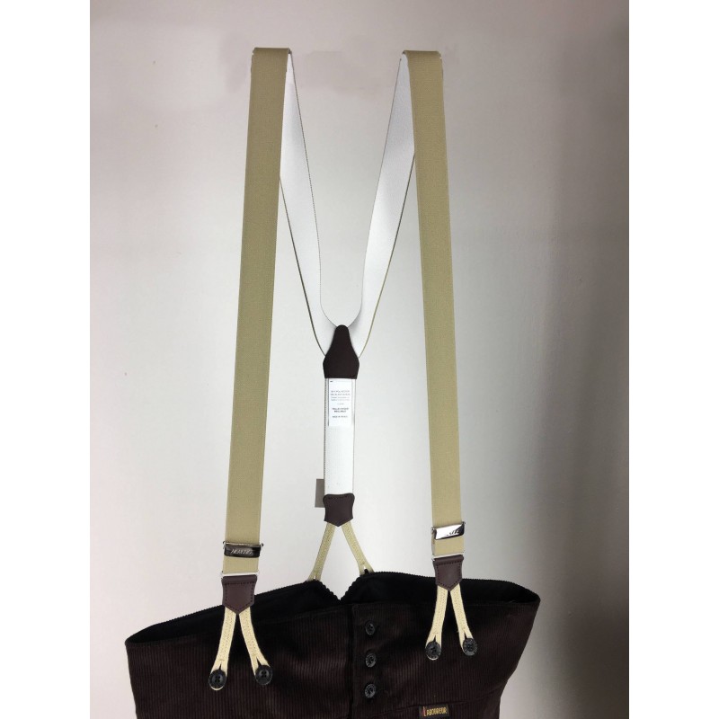Bretelles boutons Hercule Beige