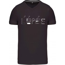 T-shirt L'EPEE Col V Anthracite