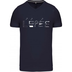 T-shirt L'EPEE Col V Marine