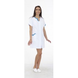 Blouse 3/4 Clara Blanc Garni Turquoise