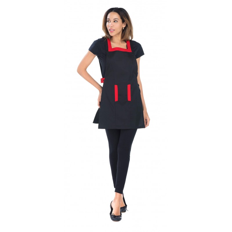 Blouse Chasuble Noir/Rouge