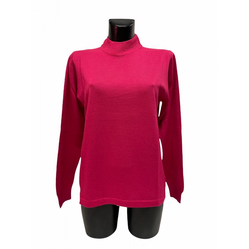Pull Cheminé Laine Acrylique Fuschia