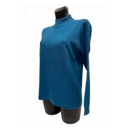 Pull Cheminé Laine Acrylique Bleu Canard