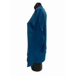 Pull Cheminé Laine Acrylique Bleu Canard