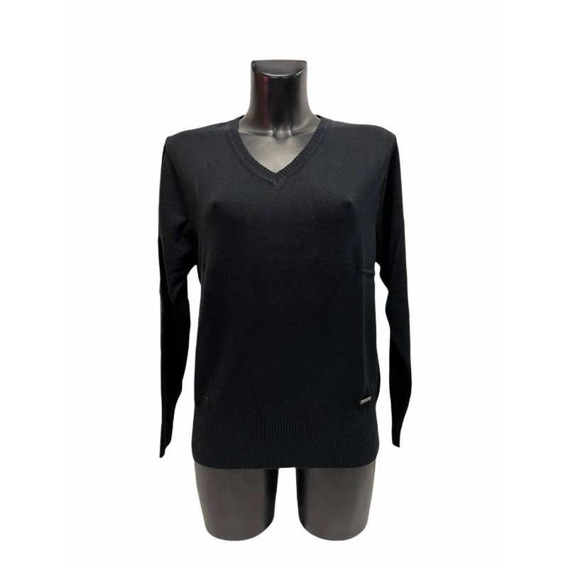 Pull Coton Viscose Noir