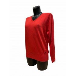 Pull Coton Viscose Rouge