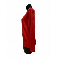 Pull Coton Viscose Rouge