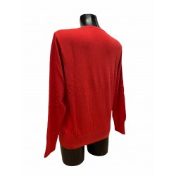 Pull Coton Viscose Rouge