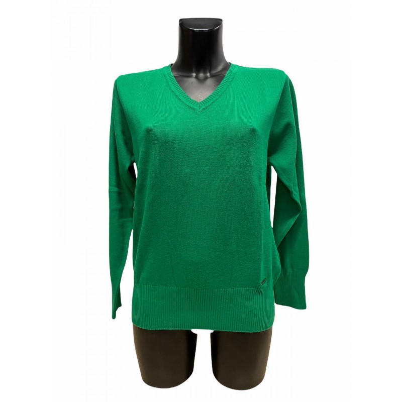 Pull Coton Viscose Vert