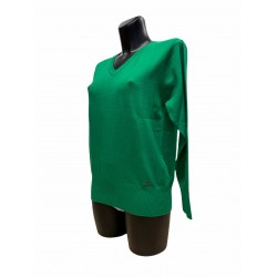 Pull Coton Viscose Vert