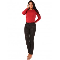 Pantalon Peau de Pêche Imprimé Noir