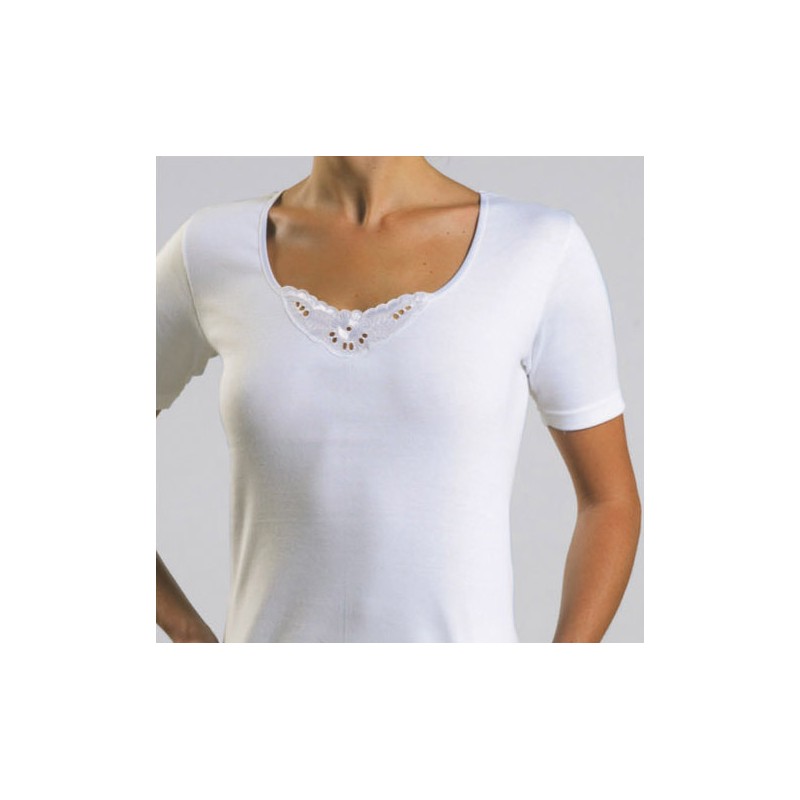Chemise MC Blanc en Coton