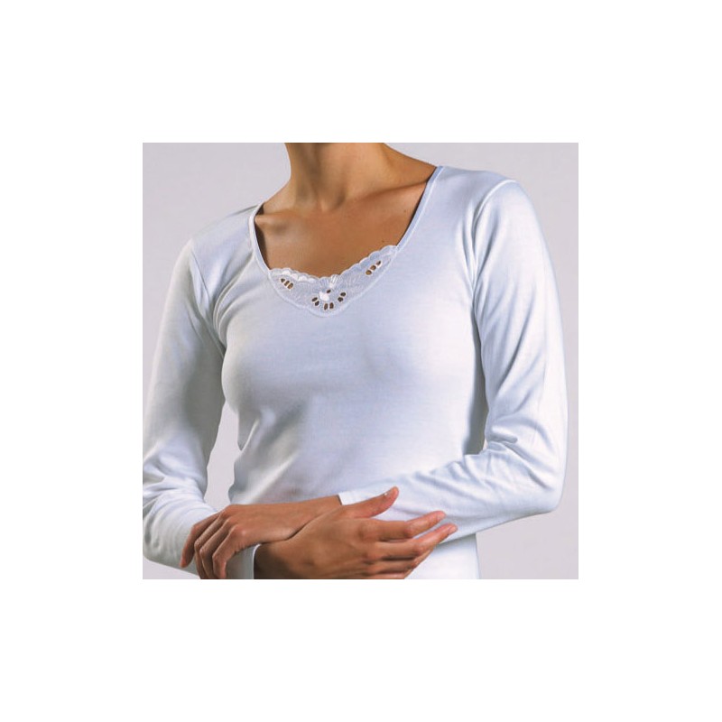 Chemise ML Blanc en Coton