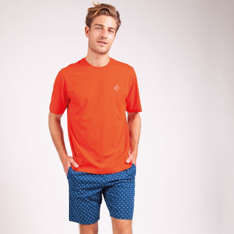 Pyjama court col rond Eminence en 100% coton