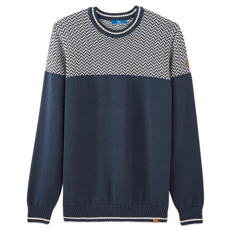 Pull motif Jacquard Marine