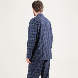 Pyjama long boutonné popeline 100% coton
