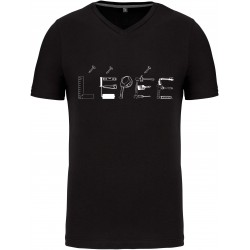 T-shirt L'EPEE Col V Noir