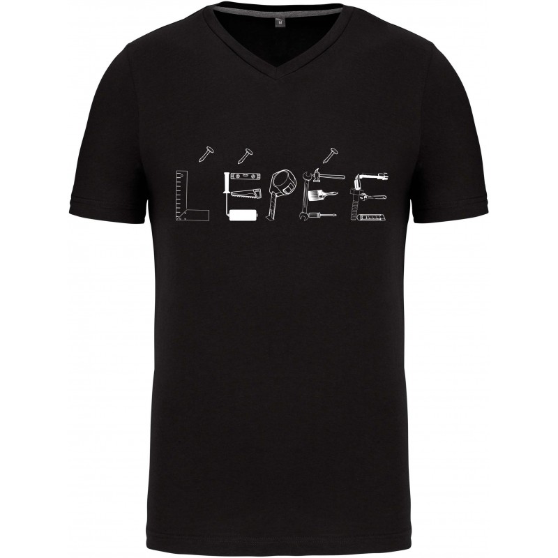 T-shirt L'EPEE Col V Noir