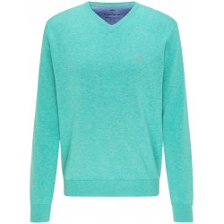 Pull Col V Coton Mint