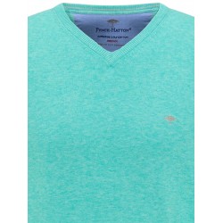 Pull Col V Coton Mint