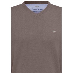 Pull Col V Coton Terre