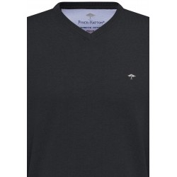 Pull Col V Coton Anthracite