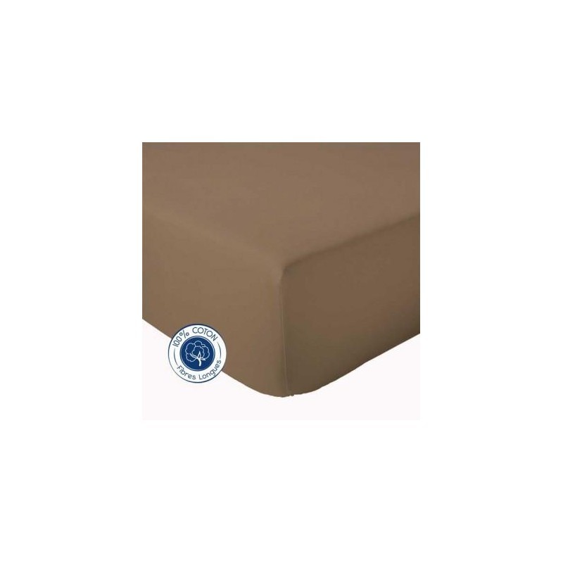Drap Housse Taupe 140x190 - Bt 23cm