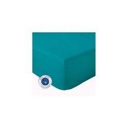 Drap Housse Bleu Paon 160x200 - Bt 30cm