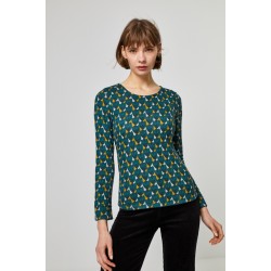 T-shirt ML fantaisie Vert