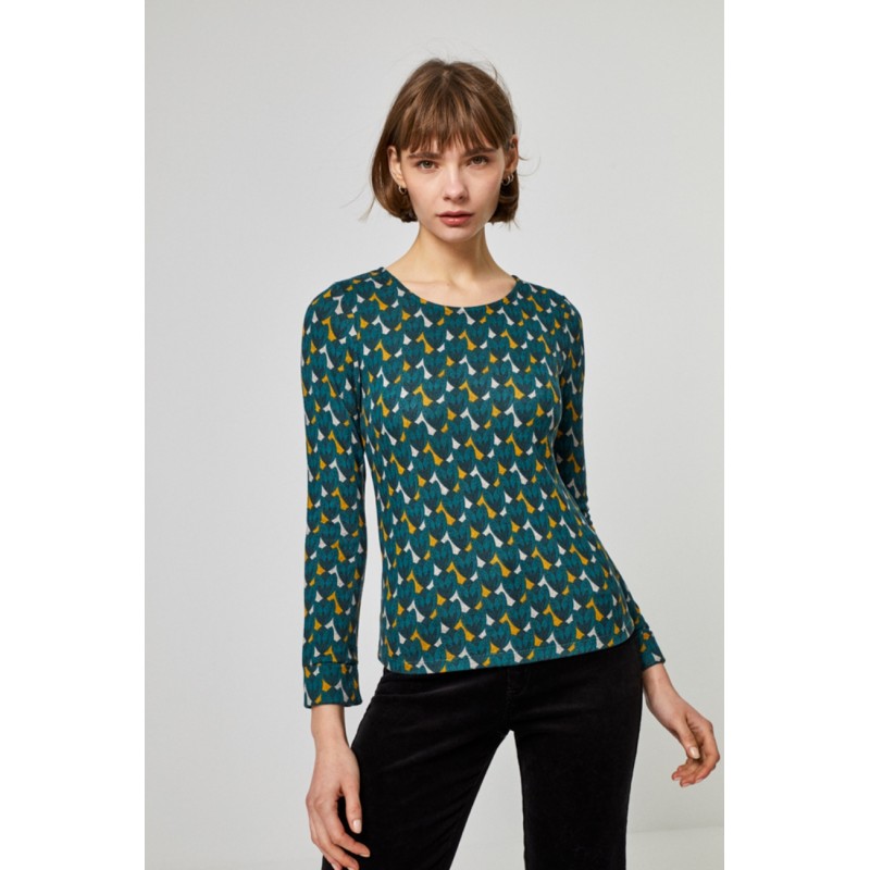 T-shirt ML fantaisie Vert