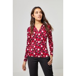 Polo ML fantaisie Viscose Rouge
