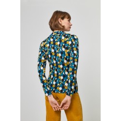 Polo ML fantaisie Viscose Turquoise